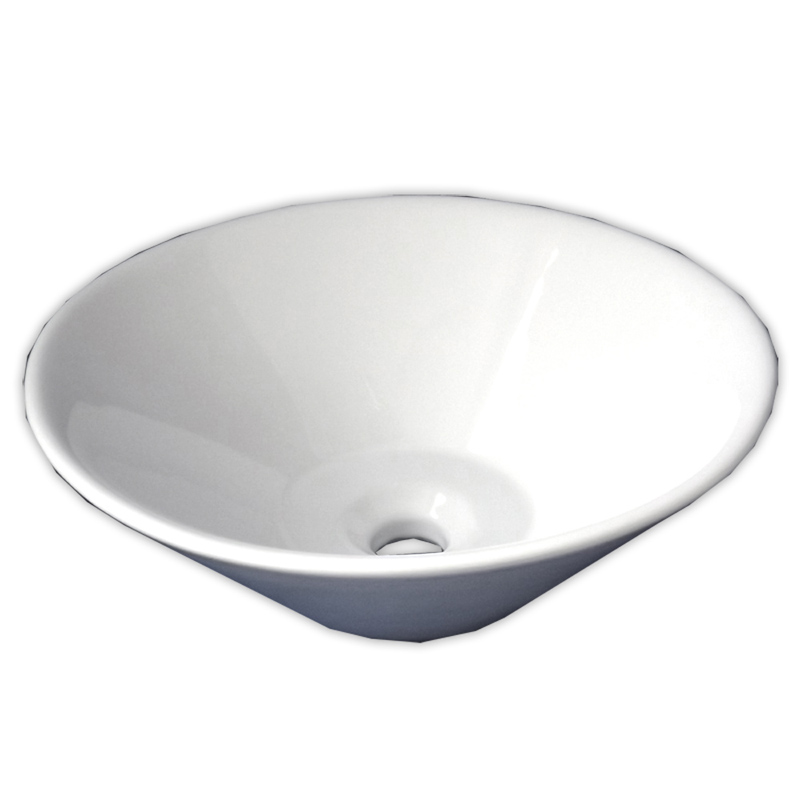 送料無料】白陶器製デザイン円錐形手洗器カウンター洗面器ボウル Ambest SL3560 – アムベスト水周り建材
