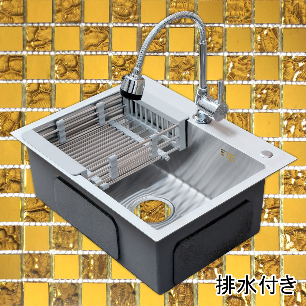 日本正規代理店品 55x43cmステンレス304製一槽キッチン用手板金シンク Ambest SS3540